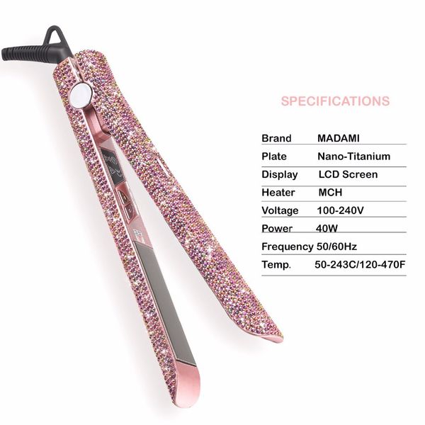 hair styling tool hair straightener & curler nano titanium coating plates with smart control lcd screen ing, Black
hair styling tool hair straightener & curler nano titanium coating plates with smart control lcd screen ing, Black