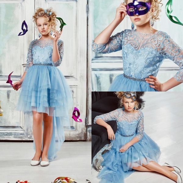 2019 light blue flower girls dresses hi lo tulle tiered birthday party kids formal wear sheer jewel neck girls pageant gowns, White;blue
2019 light blue flower girls dresses hi lo tulle tiered birthday party kids formal wear sheer jewel neck girls pageant gowns, White;blue