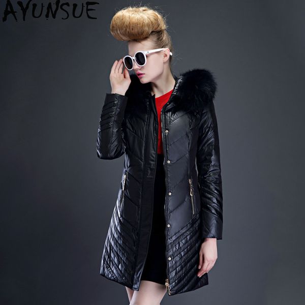 ayunsue 2019 new women's duck down jacket big fur collar plus size winter faux leather fabric black coat women veste femme kj446
ayunsue 2019 new women's duck down jacket big fur collar plus size winter faux leather fabric black coat women veste femme kj446