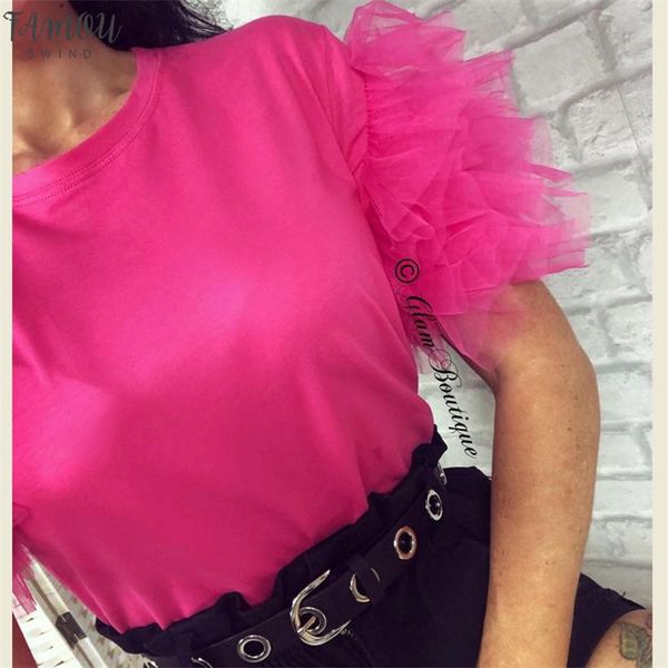 женская мода летняя футболка топы tee тюль сетка сборки с коротким рукавом футболка дамы повседневная solid color vintage tshirts топы женщи, White
женская мода летняя футболка топы tee тюль сетка сборки с коротким рукавом футболка дамы повседневная solid color vintage tshirts топы женщи, White