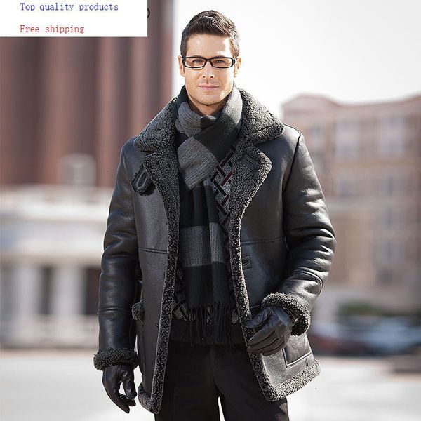 winter genuine leather jacket men natural sheep fur coat mens shearling jacket sheepskin leather coats st14a2508 kj3629, Black 
winter genuine leather jacket men natural sheep fur coat mens shearling jacket sheepskin leather coats st14a2508 kj3629, Black