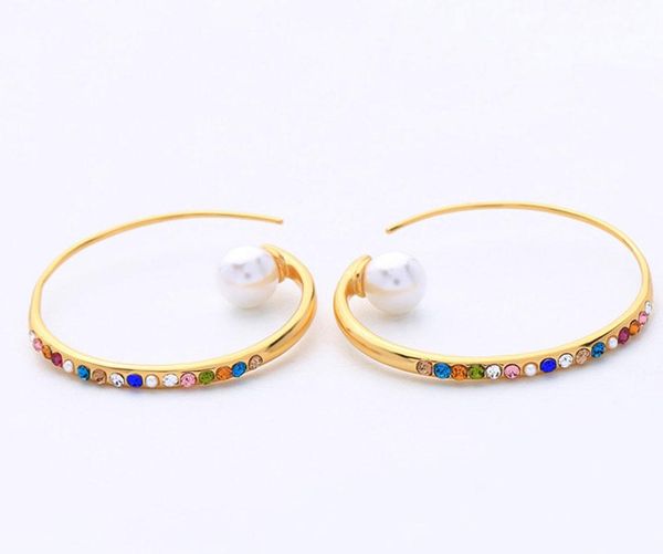 big circle with colorful cz stones pearl women earrings in brass gold color kolczyki kupe, Golden;silver
big circle with colorful cz stones pearl women earrings in brass gold color kolczyki kupe, Golden;silver