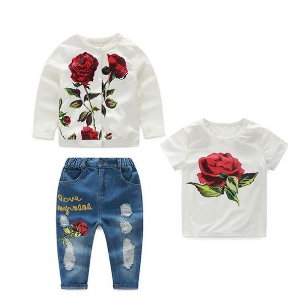 girls clothes sets spring autumn 3 pcs suits 3-8 kids clothes girls long sleeves flower children clothing sets, White
girls clothes sets spring autumn 3 pcs suits 3-8 kids clothes girls long sleeves flower children clothing sets, White