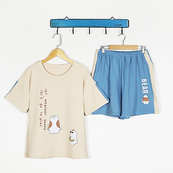 summer pajamas set japanese cartoon printed knit cotton two-piece pajamas suit casual sweet t shirt short leisure wear sleepwear, Black;red
summer pajamas set japanese cartoon printed knit cotton two-piece pajamas suit casual sweet t shirt short leisure wear sleepwear, Black;red