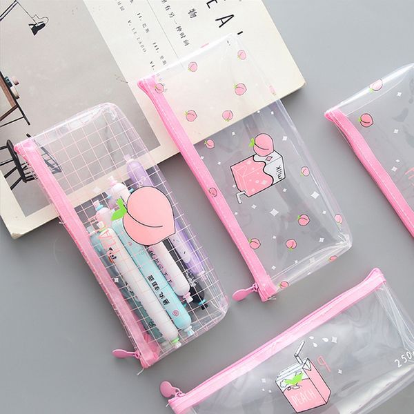 pink peach milk pvc transparent pencil case storage bag korean stationery school pencil cases for girl
pink peach milk pvc transparent pencil case storage bag korean stationery school pencil cases for girl