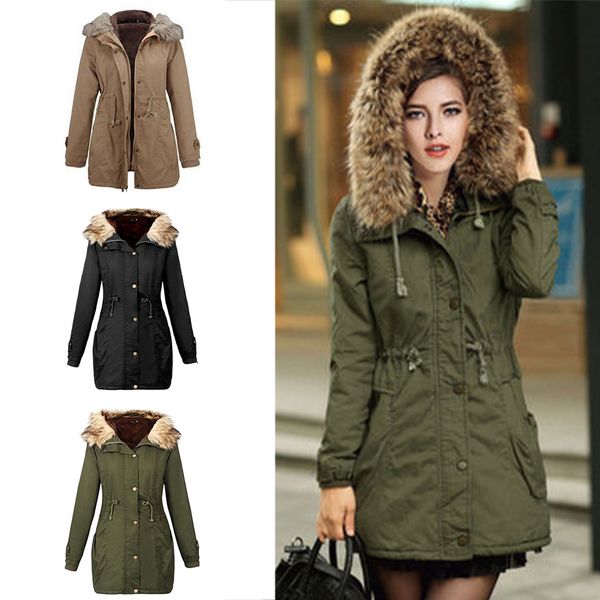 woman fashion popular artificial fur collar thickening long sleeve parkas hooded cotton inside jacket winter comfotable coats, Black
woman fashion popular artificial fur collar thickening long sleeve parkas hooded cotton inside jacket winter comfotable coats, Black