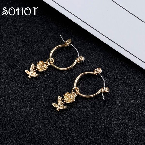 romantic style flower hoop earrings gold silver color alloy metal cute women charm jewelry bijoux for engagement gift, Golden;silver
romantic style flower hoop earrings gold silver color alloy metal cute women charm jewelry bijoux for engagement gift, Golden;silver