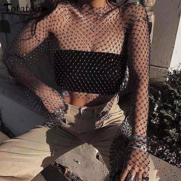 totatoop rhinestones diamond fishnet t s hirts women 2020 summer hollow out see through black crop beachwear tee
totatoop rhinestones diamond fishnet t s hirts women 2020 summer hollow out see through black crop beachwear tee