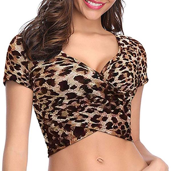 women v neck short sleeve tank knitted camis leopard print casual chiffon crop streetwear haut femme cropped feminino, White
women v neck short sleeve tank knitted camis leopard print casual chiffon crop streetwear haut femme cropped feminino, White