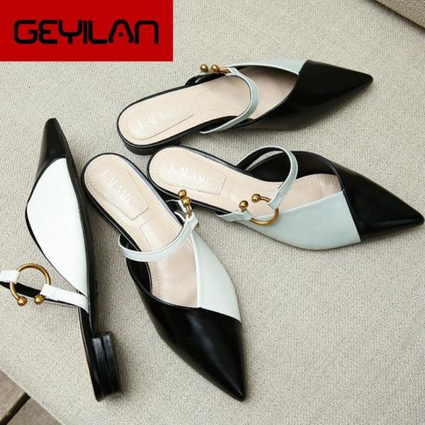 mixed color flat sandals women pointed toe metal buckle slides shoes patchwork gladiator sandalias mujer leather flip flops 178, Black 
mixed color flat sandals women pointed toe metal buckle slides shoes patchwork gladiator sandalias mujer leather flip flops 178, Black