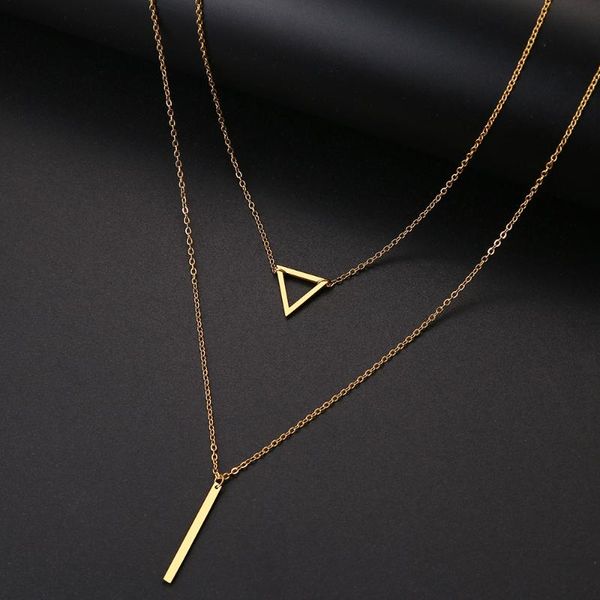 dotofi for women necklace double pendant hollow triangle and stick stainless steel pendant creative jewelry t53, Silver
dotofi for women necklace double pendant hollow triangle and stick stainless steel pendant creative jewelry t53, Silver