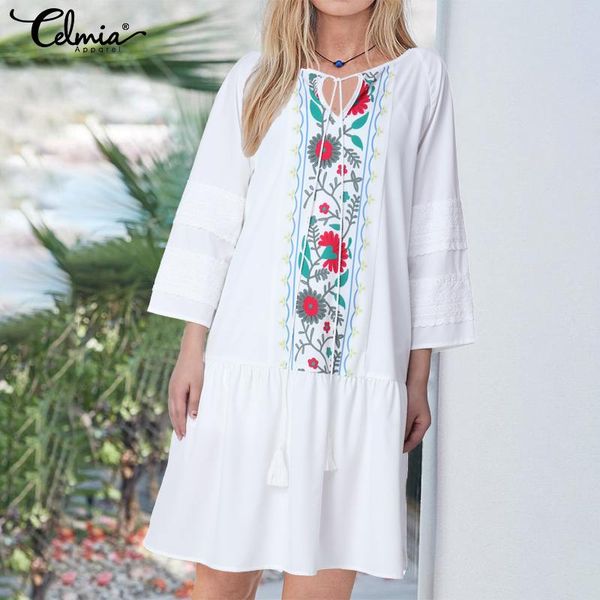 celmia women lace up printed vintage mini dress plus size sundress 2020 summer pleated party beach vestidos mujer plus size, Black;gray
celmia women lace up printed vintage mini dress plus size sundress 2020 summer pleated party beach vestidos mujer plus size, Black;gray