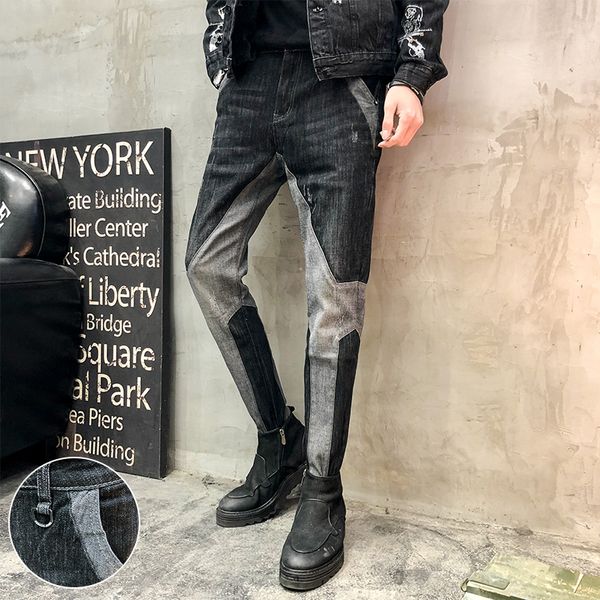 fashion men gray black patchwork jeans streetwear stretch slim fit cross-pants, Blue
fashion men gray black patchwork jeans streetwear stretch slim fit cross-pants, Blue