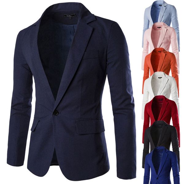 new men fashion stylish casual solid formal slim blazer business wedding party outwear coat suit single button blazer #4r07, White;black
new men fashion stylish casual solid formal slim blazer business wedding party outwear coat suit single button blazer #4r07, White;black