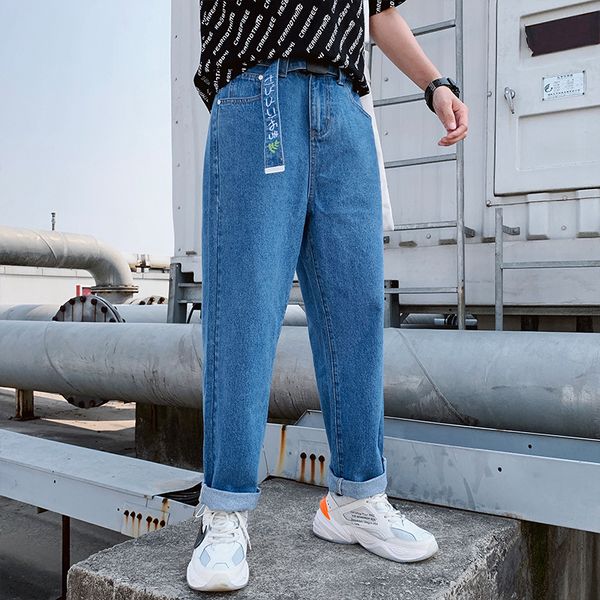 men denim jeans new recommended harajuku solid color casual jeans simple loose straight trousers male hip hop pants, Blue
men denim jeans new recommended harajuku solid color casual jeans simple loose straight trousers male hip hop pants, Blue