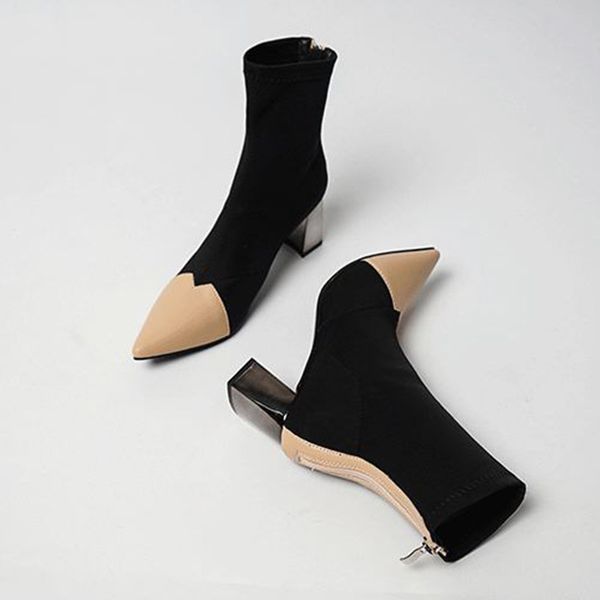 new brand design elegant shoes women winter shoes short boots high heels pionted toe party dress, Black
new brand design elegant shoes women winter shoes short boots high heels pionted toe party dress, Black