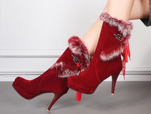 2019 women's boots in winter with new style high heel fine heel round head suede@1003, Black
2019 women's boots in winter with new style high heel fine heel round head suede@1003, Black