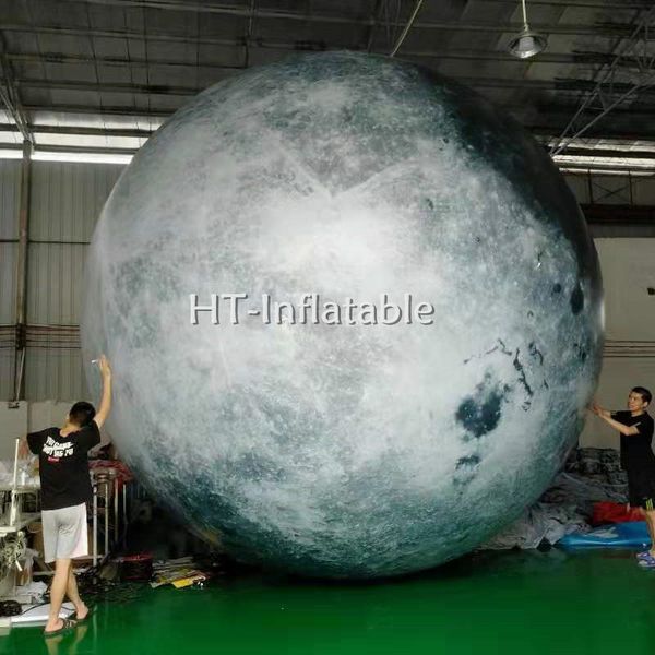 3m Party Inflatable Glow In The Dark Moon Balloon Inflatable Led Lighting Planet Moon For Sale