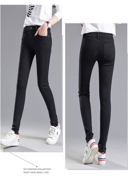 deep black the new black high waist jeans children autumn winter show thin elastic han edition joker feet tall waist students, Blue
deep black the new black high waist jeans children autumn winter show thin elastic han edition joker feet tall waist students, Blue