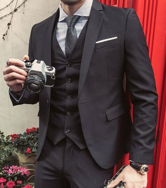 black slim fit men sutis notched lapel groom tuxedos for wedding party three piece latest design jacket coat pants blazer, Black;gray
black slim fit men sutis notched lapel groom tuxedos for wedding party three piece latest design jacket coat pants blazer, Black;gray