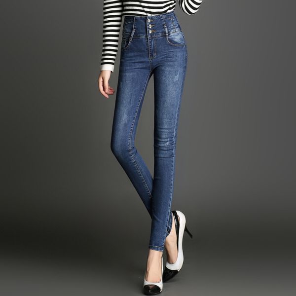 spring 2018 fashion slim women jeans pants elastic summer jeans vintage feminino, Blue
spring 2018 fashion slim women jeans pants elastic summer jeans vintage feminino, Blue