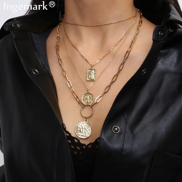 ingemark layered virgin mary pendant choker necklace set boho gold portrait carve coin angel long chain necklace women jewelry, Silver
ingemark layered virgin mary pendant choker necklace set boho gold portrait carve coin angel long chain necklace women jewelry, Silver