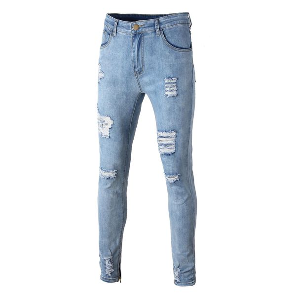 fairy2019 pattern new foreign men's jeans self-cultivation bound feet holes blue elastic force trousers tide
fairy2019 pattern new foreign men's jeans self-cultivation bound feet holes blue elastic force trousers tide