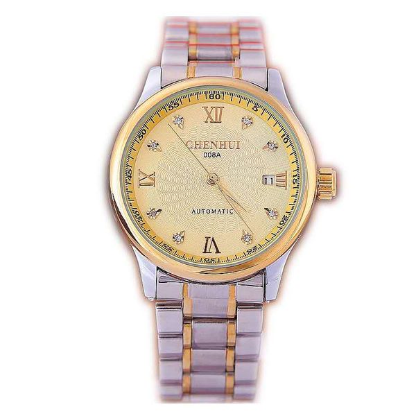 fashion business casual men's watch with diamond calendar gold steel belt watch automatic mechanical male, Slivery;brown
fashion business casual men's watch with diamond calendar gold steel belt watch automatic mechanical male, Slivery;brown