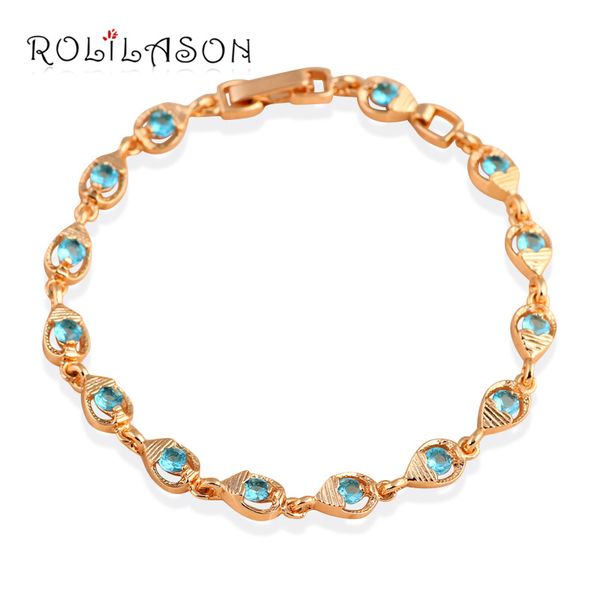 rolilason delicate gifts golden bracelets for women blue zircon crystal romantic wedding fashion jewelry tb1031, Black
rolilason delicate gifts golden bracelets for women blue zircon crystal romantic wedding fashion jewelry tb1031, Black