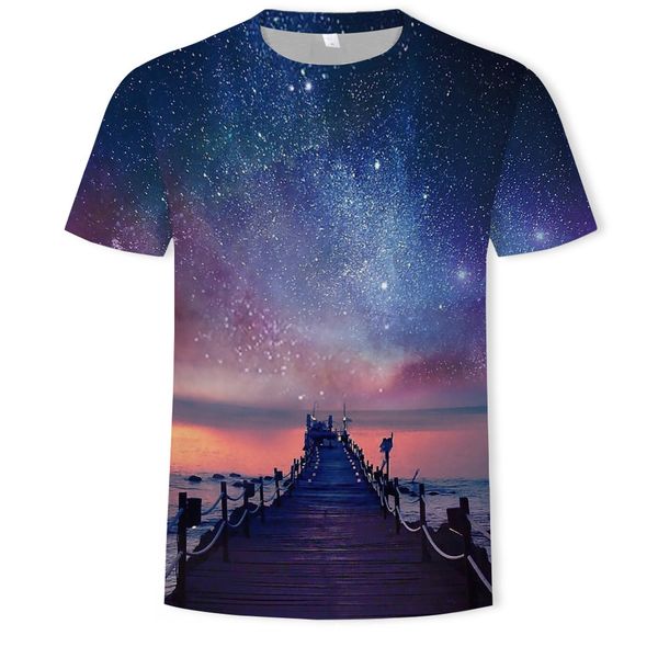 mens designer starry sky digital printing 3dt shirt round collar short sleeve, White;black
mens designer starry sky digital printing 3dt shirt round collar short sleeve, White;black
