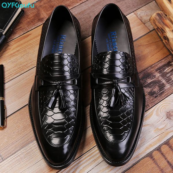 qyfcioufu new arrival snake pattern tassel business formal shoes men slip-on dress shoes genuine leather men's wedding, Black
qyfcioufu new arrival snake pattern tassel business formal shoes men slip-on dress shoes genuine leather men's wedding, Black