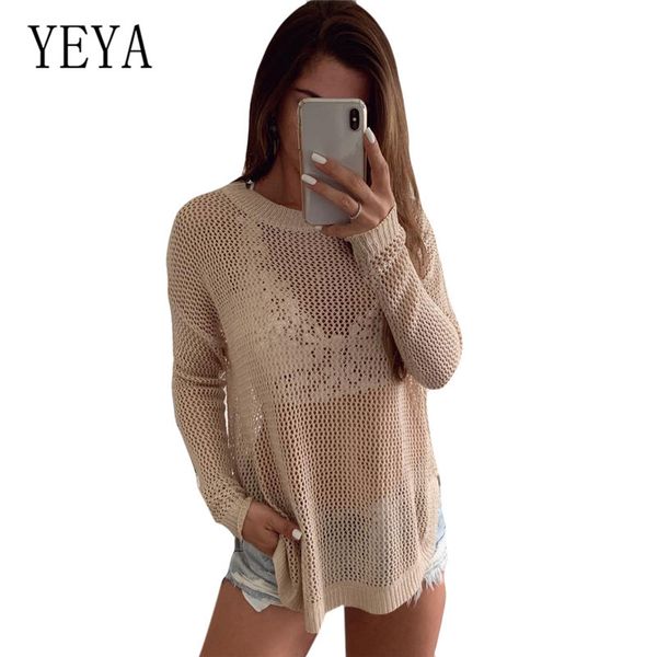 yeya autumn pullover fashion hollow out female sweater o neck long sleeve see-through elegant knitted sweater jumper, White;black
yeya autumn pullover fashion hollow out female sweater o neck long sleeve see-through elegant knitted sweater jumper, White;black