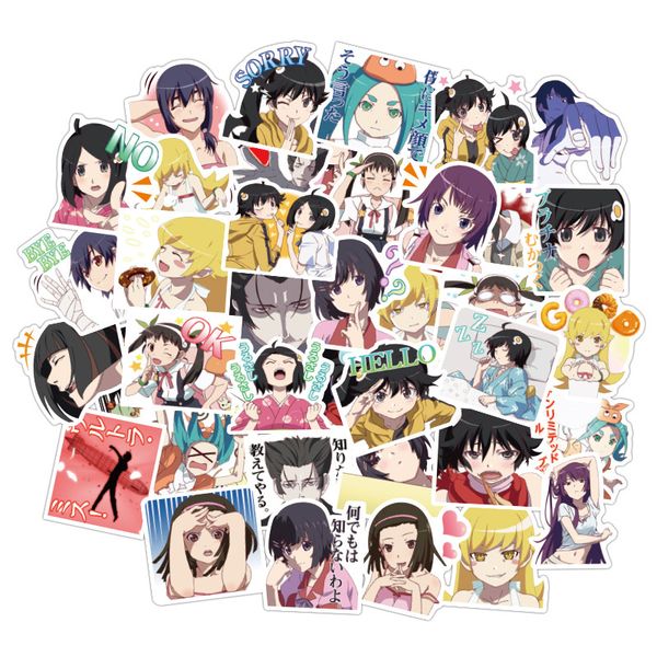 40 pcs nisemonogatari anime small waterproof stickers for travel case lapskateboard guitar fridge
40 pcs nisemonogatari anime small waterproof stickers for travel case lapskateboard guitar fridge