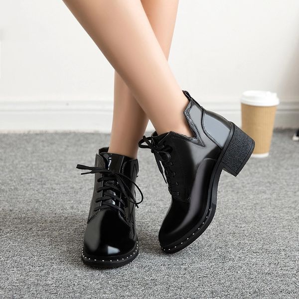 new spring winter women pumps boots lace-up european ladies shoes pu high heels boots, Black
new spring winter women pumps boots lace-up european ladies shoes pu high heels boots, Black