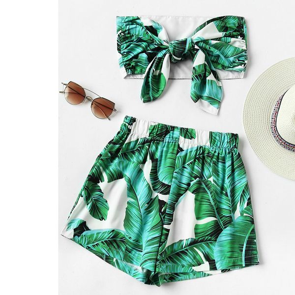 2018 summer boho beach jumpsuits floral leaves pattern print strapless bow two-piece rompers women playsuits overalls j8615, Black;white
2018 summer boho beach jumpsuits floral leaves pattern print strapless bow two-piece rompers women playsuits overalls j8615, Black;white