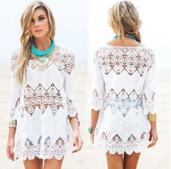 wind holiday bikini beach skirt skirt hollow crochet embroidered beach bikini blouse, White;black
wind holiday bikini beach skirt skirt hollow crochet embroidered beach bikini blouse, White;black