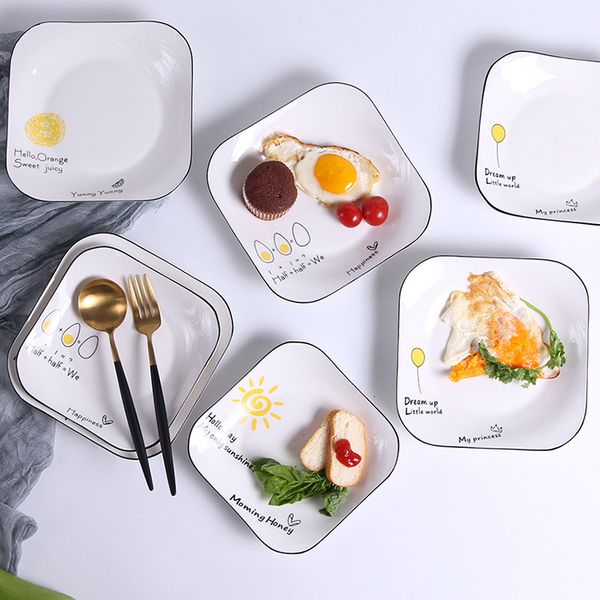 simple ceramic plate hand-painted black edge square dish l tableware fruit bowl dessert pan cartoon bowl dish & plate set cu
simple ceramic plate hand-painted black edge square dish l tableware fruit bowl dessert pan cartoon bowl dish & plate set cu