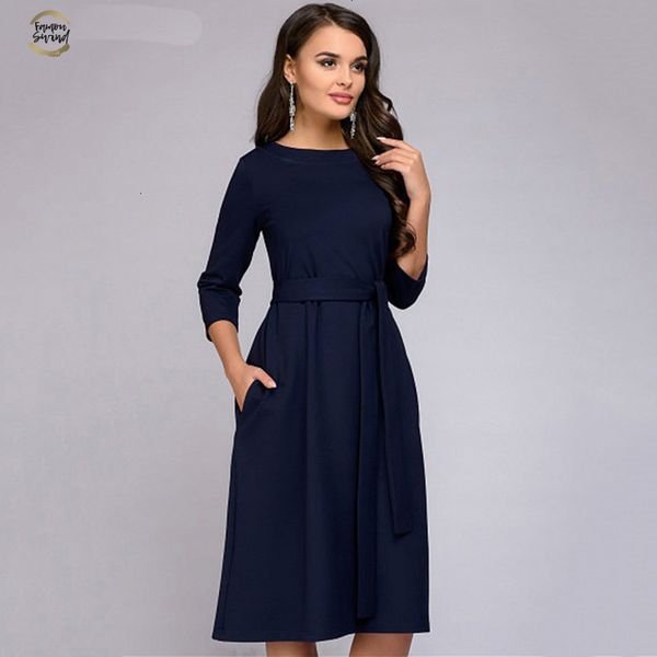 women 2019 summer solid color casual dress three quarter sleeves sashes pockets o-neck loose mid-calf dresses female vestidos, Black;gray
women 2019 summer solid color casual dress three quarter sleeves sashes pockets o-neck loose mid-calf dresses female vestidos, Black;gray