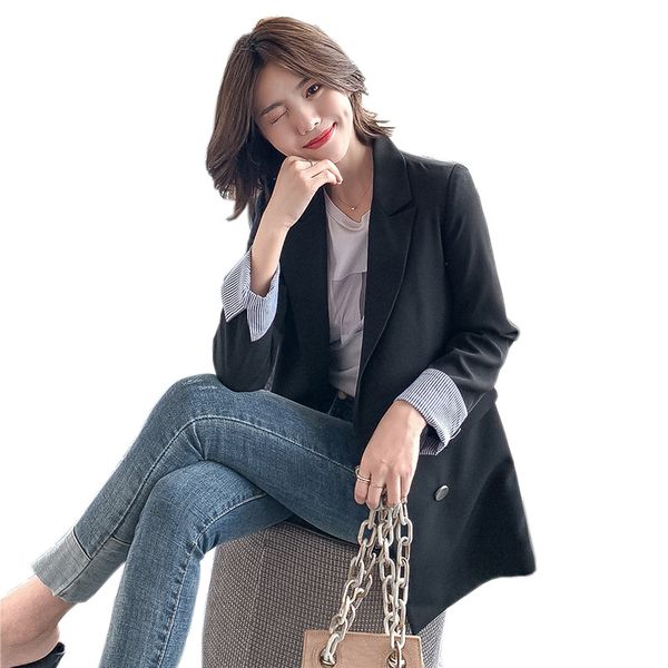 womens and blouses korean version of long sleeve coat slim joker medium and long double-breasted small jacket woman, White;black
womens and blouses korean version of long sleeve coat slim joker medium and long double-breasted small jacket woman, White;black