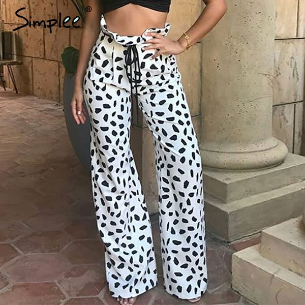 simplee vintage dot print women pants high waist sashes straight chiffon female trousers capris casual spring pants bottoms, Black;white
simplee vintage dot print women pants high waist sashes straight chiffon female trousers capris casual spring pants bottoms, Black;white