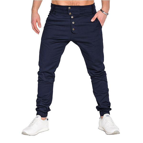 casual pants men 2018 new arrival men's fashion button stitching trousers solid color casual pants male jogger, Black
casual pants men 2018 new arrival men's fashion button stitching trousers solid color casual pants male jogger, Black