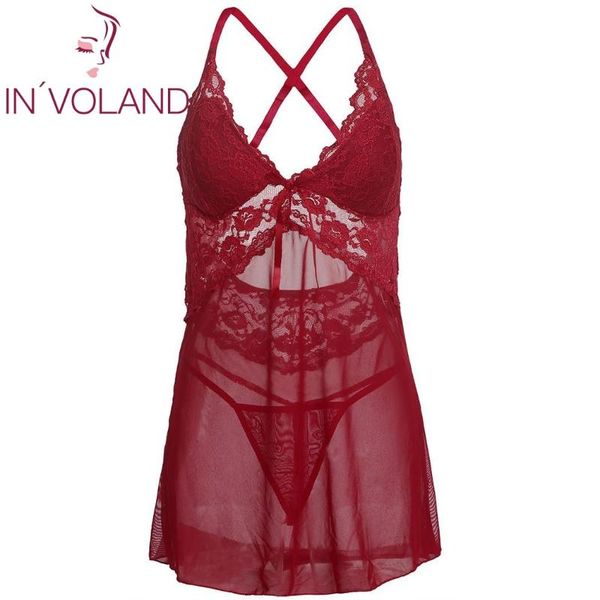 in'voland large size women nightgowns dress sleepshirts lingerie padded lace mesh babydoll chemise sleepwear plus size, Black;red
in'voland large size women nightgowns dress sleepshirts lingerie padded lace mesh babydoll chemise sleepwear plus size, Black;red