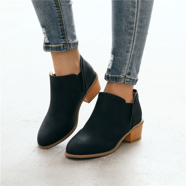 fashion women ankle boots shoes flats round toe back slip-on boots woman casual shoes, Black
fashion women ankle boots shoes flats round toe back slip-on boots woman casual shoes, Black