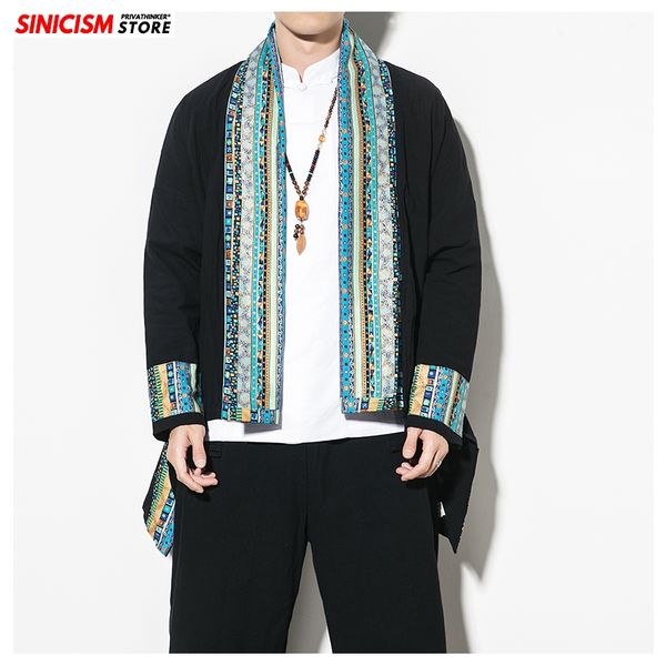 sinicism store 2020 mens spring printed cotton jackets men chinese style casual loose jacket male vintage coat oversize trench, Black;brown 
sinicism store 2020 mens spring printed cotton jackets men chinese style casual loose jacket male vintage coat oversize trench, Black;brown