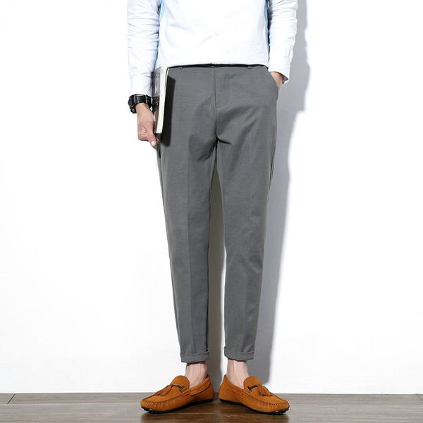 men's trousers 2019 spring new solid color thick stretch nine pants men's small trousers business casual pants clothing, Black
men's trousers 2019 spring new solid color thick stretch nine pants men's small trousers business casual pants clothing, Black