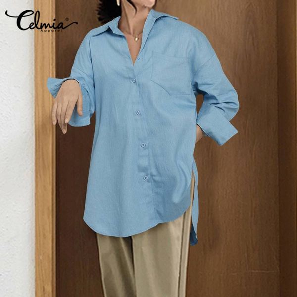 celmia asymmetrical shirts womens fashion denim blouse lapel casual long sleeve solid ladies loose blusas buttons tunic 5xl, White
celmia asymmetrical shirts womens fashion denim blouse lapel casual long sleeve solid ladies loose blusas buttons tunic 5xl, White