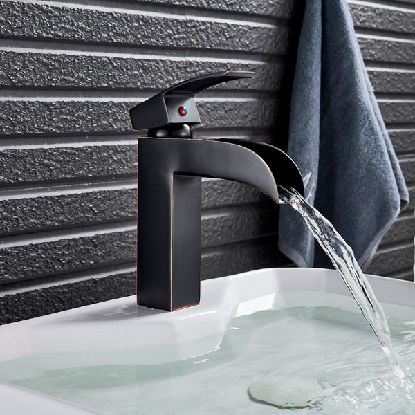 deck mounted bathroom basin sink faucet black bronze waterfall sink mixer tap single hole cold & mixer tap
deck mounted bathroom basin sink faucet black bronze waterfall sink mixer tap single hole cold & mixer tap