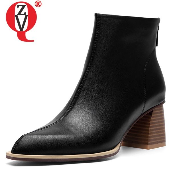 zvq winter new concise ankle boots outside high heels pointed toe handmade genuine leather women shoes drop shipping size 33-40, Black
zvq winter new concise ankle boots outside high heels pointed toe handmade genuine leather women shoes drop shipping size 33-40, Black
