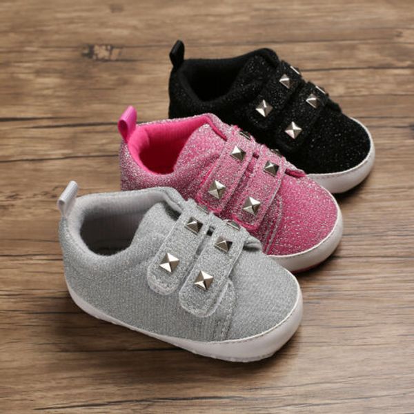 newborn infant baby boy girl crib shoes toddler sneakers prewalker trainers 0-18, Black;grey
newborn infant baby boy girl crib shoes toddler sneakers prewalker trainers 0-18, Black;grey