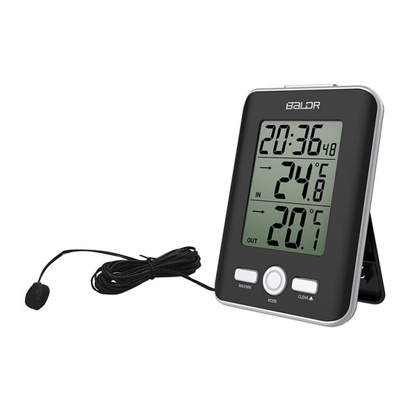 baldr digital indoor outdoor alarm clock, temperature and alarm clock with lcd screen clock, 3m probe cord
baldr digital indoor outdoor alarm clock, temperature and alarm clock with lcd screen clock, 3m probe cord